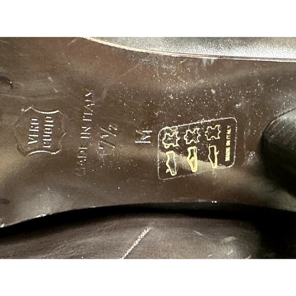 VTG Via Spiga Dk Brown Leather Square Toe 4" Heel Side Zip Tall Boots 7.5 - Picture 5 of 13